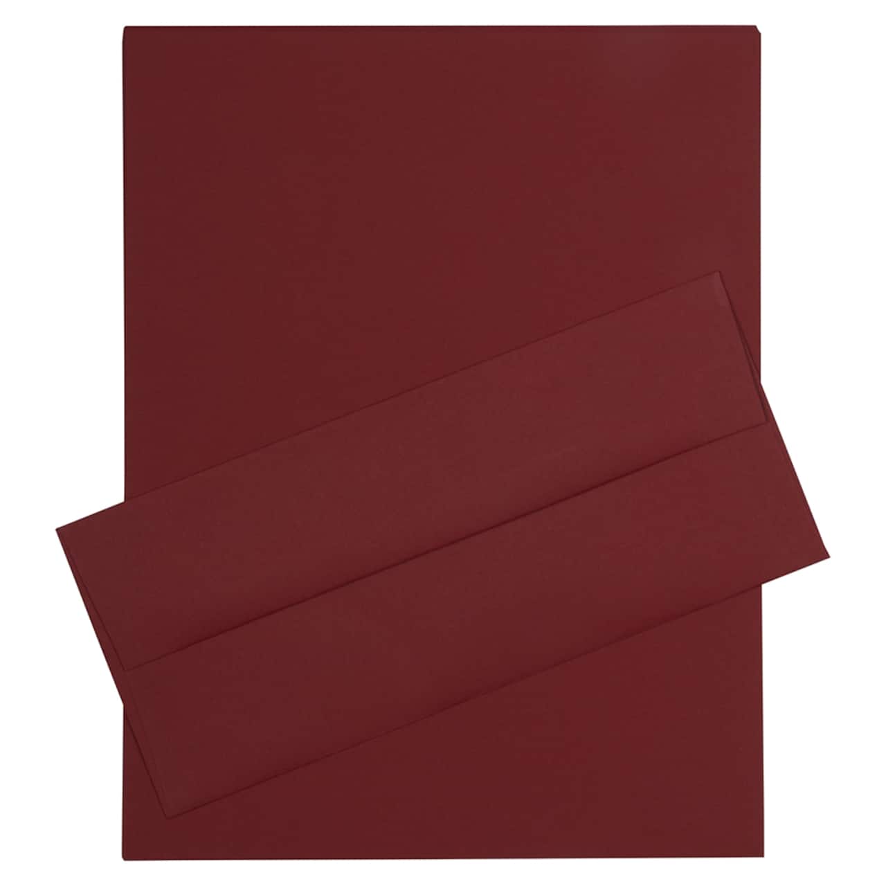 JAM Paper 8" x 11.5" Letter Paper & Envelopes #10 Business Stationery Set, 50ct.